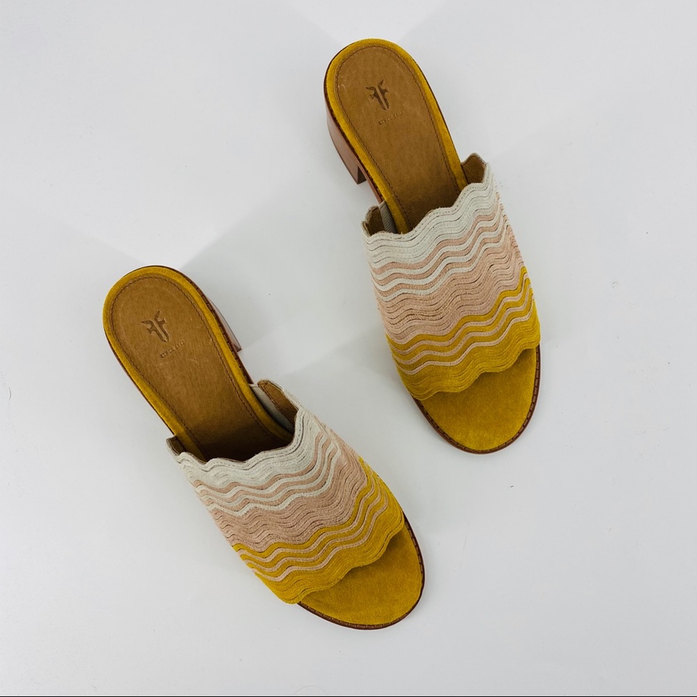 Frye yellow pink retro suede wave miles NEW - Picture 2 of 9